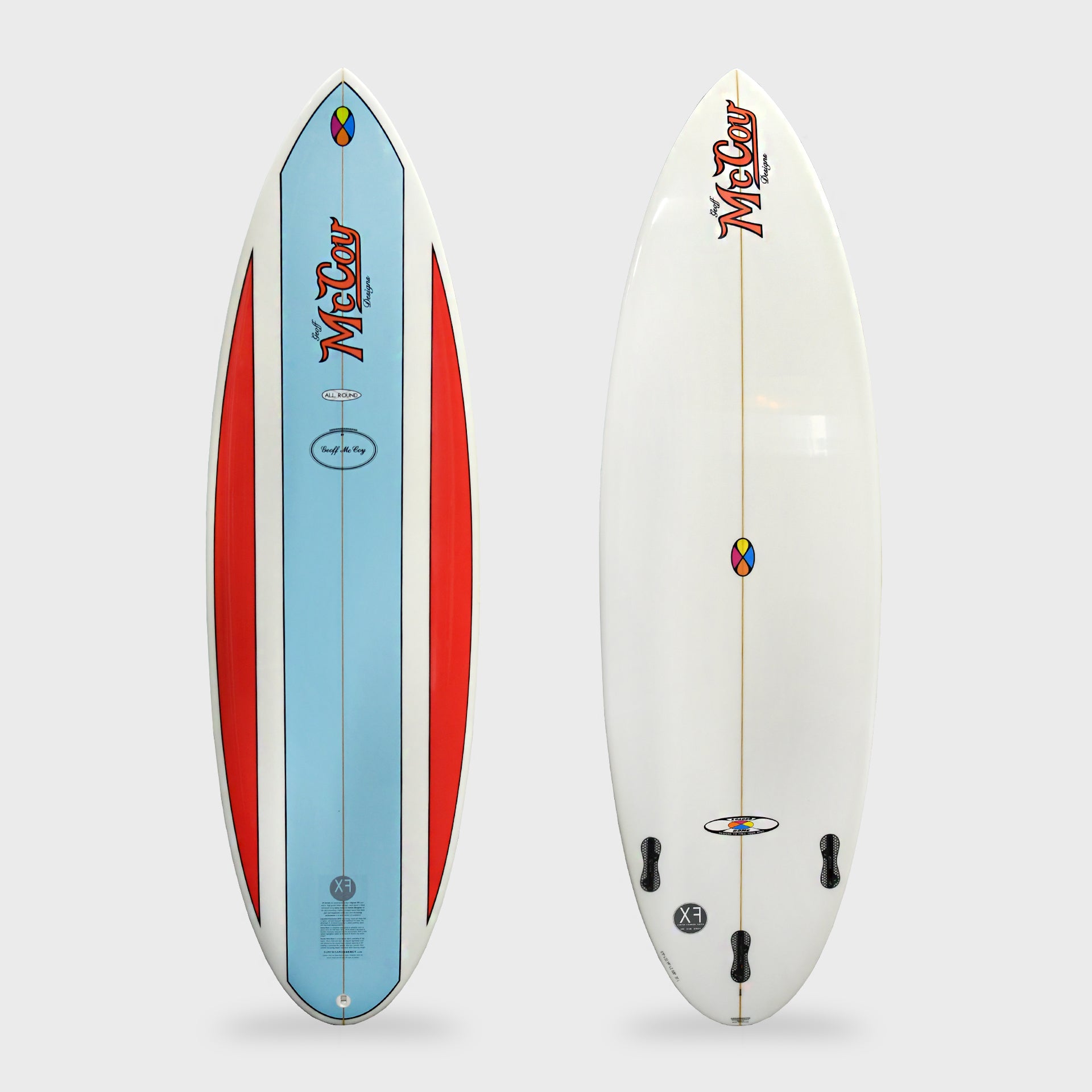 McCoy All Round FCS II Surfboard - 5'11 - Blue/Red Polish - ManGo Surfing