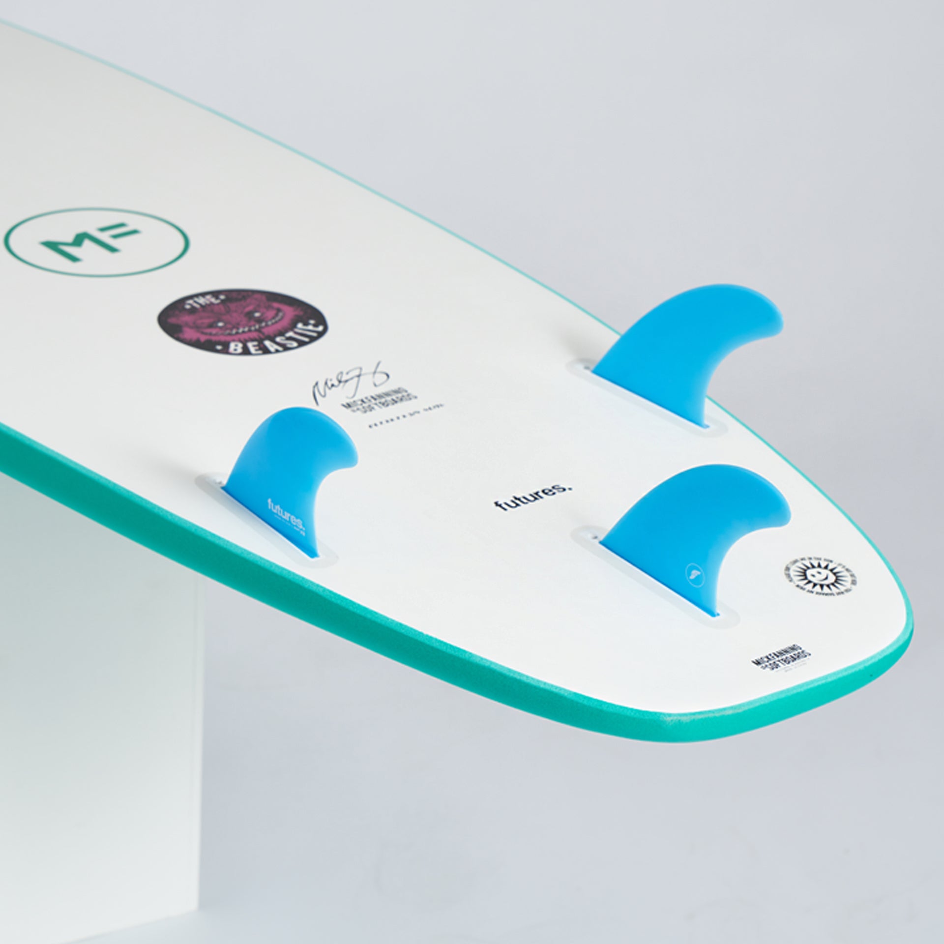 Mick Fanning Beastie Epoxy Lam Futures 3F Surfboard - Jade
