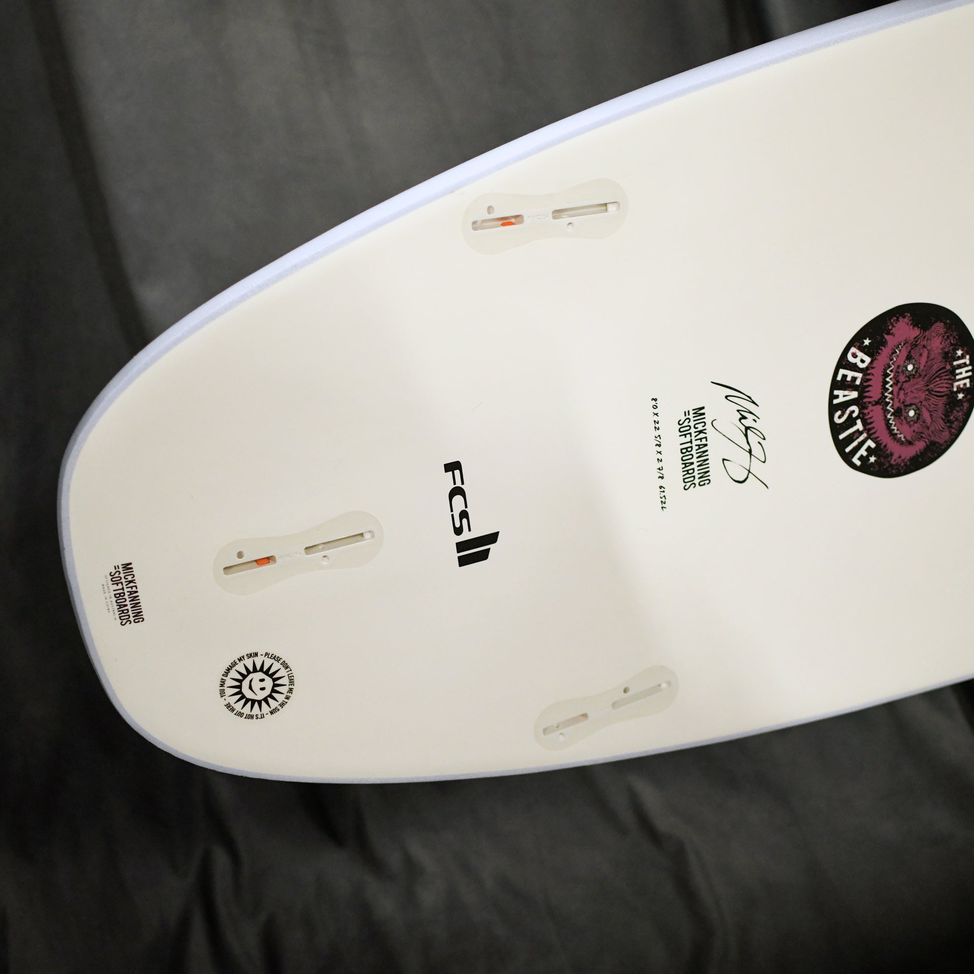 Mick Fanning Beastie  Epoxy lam FCS II Softboard - 8 x 22 x 5 5/8 x 2 7/8 - 61.52 Ltrs