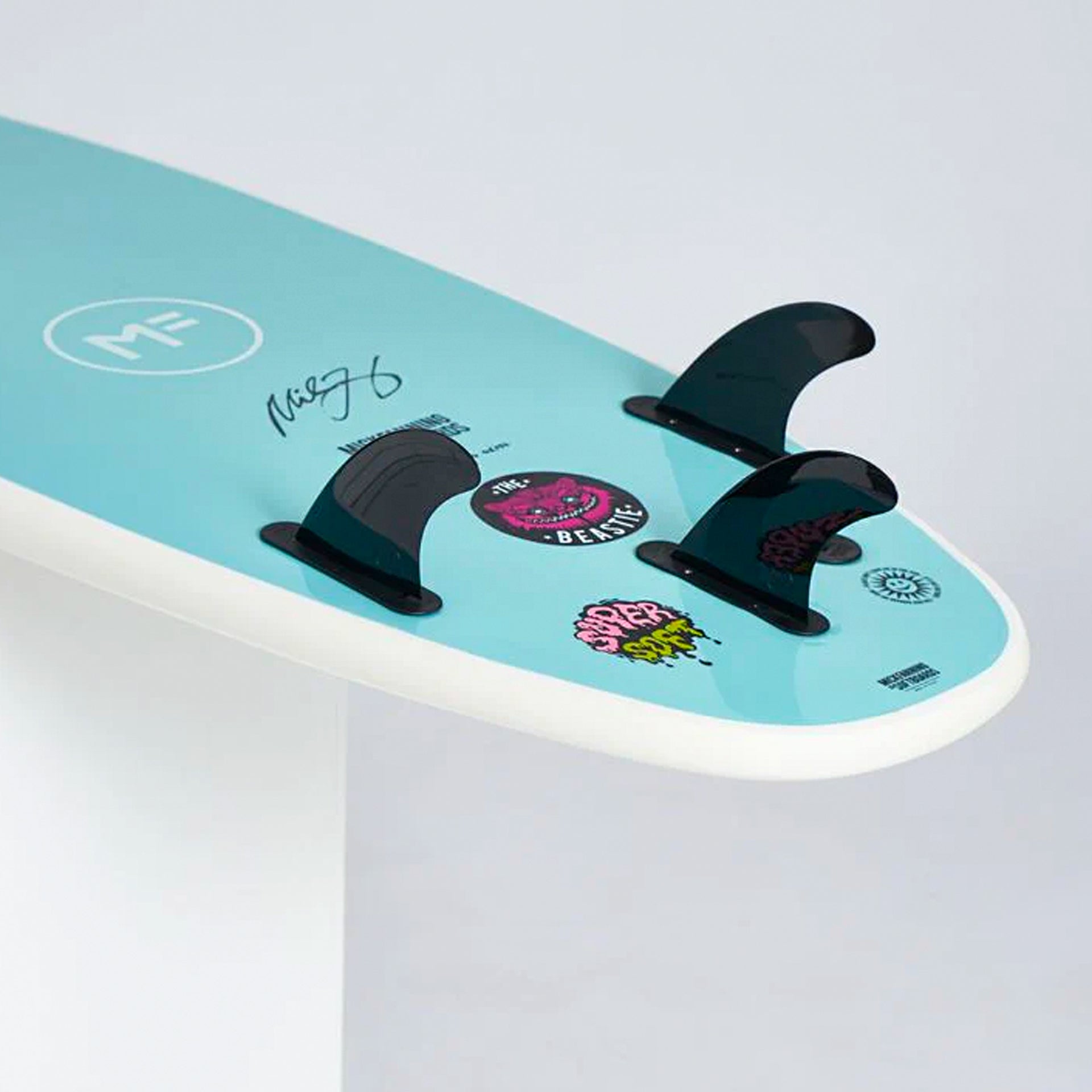 Mick Fanning Beastie Supersoft Surfboard Multi Box 3F - White/Teal - ManGo Surfing