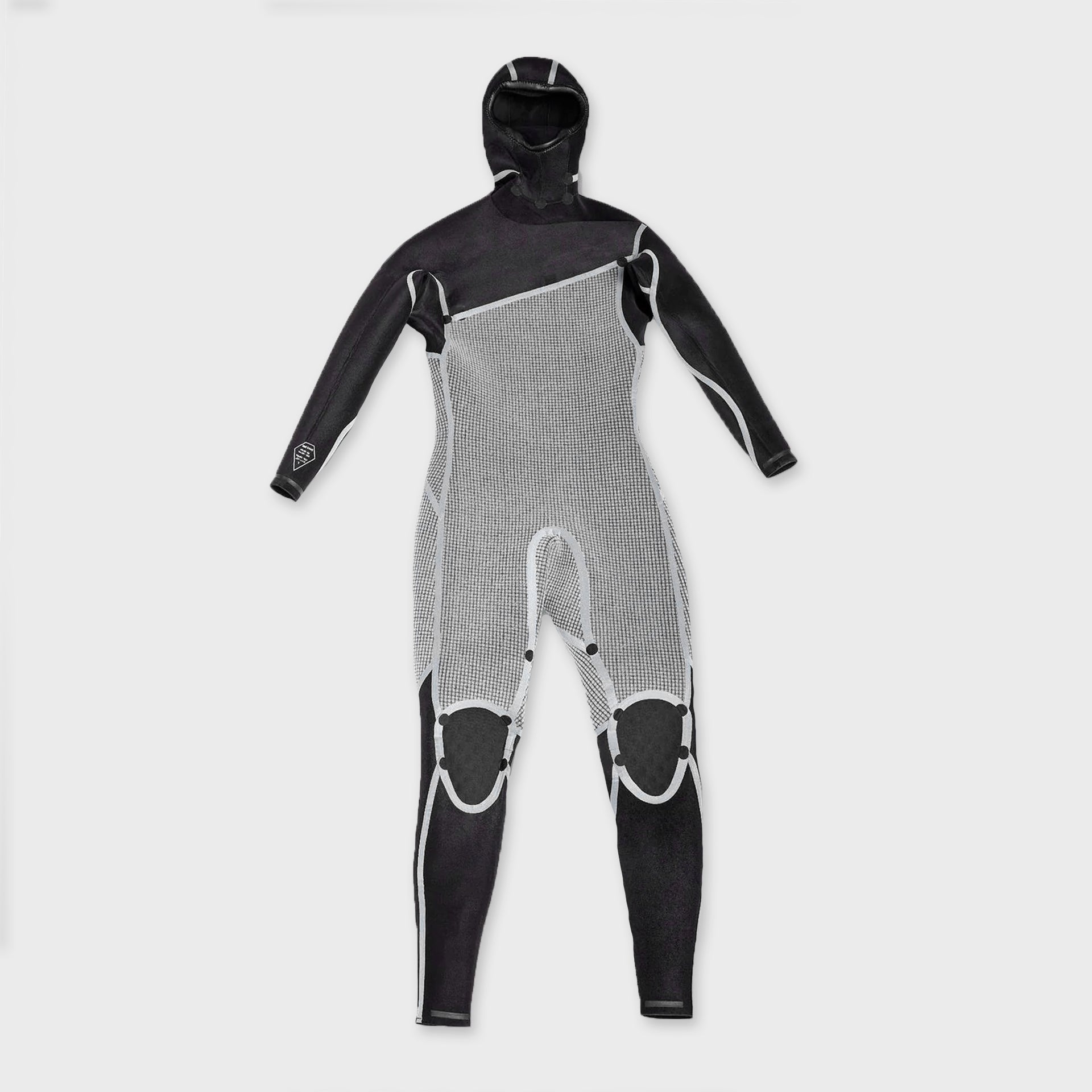 Volcom Mens Modulator 4/3mm Hooded Chest Zip Wetsuit - Black