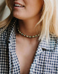 Pineapple Island Laut Turquoise Wood Necklace - Green/Brown
