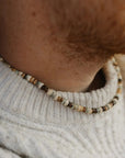 Pineapple Island Laut Turquoise Wood Necklace - Green/Brown