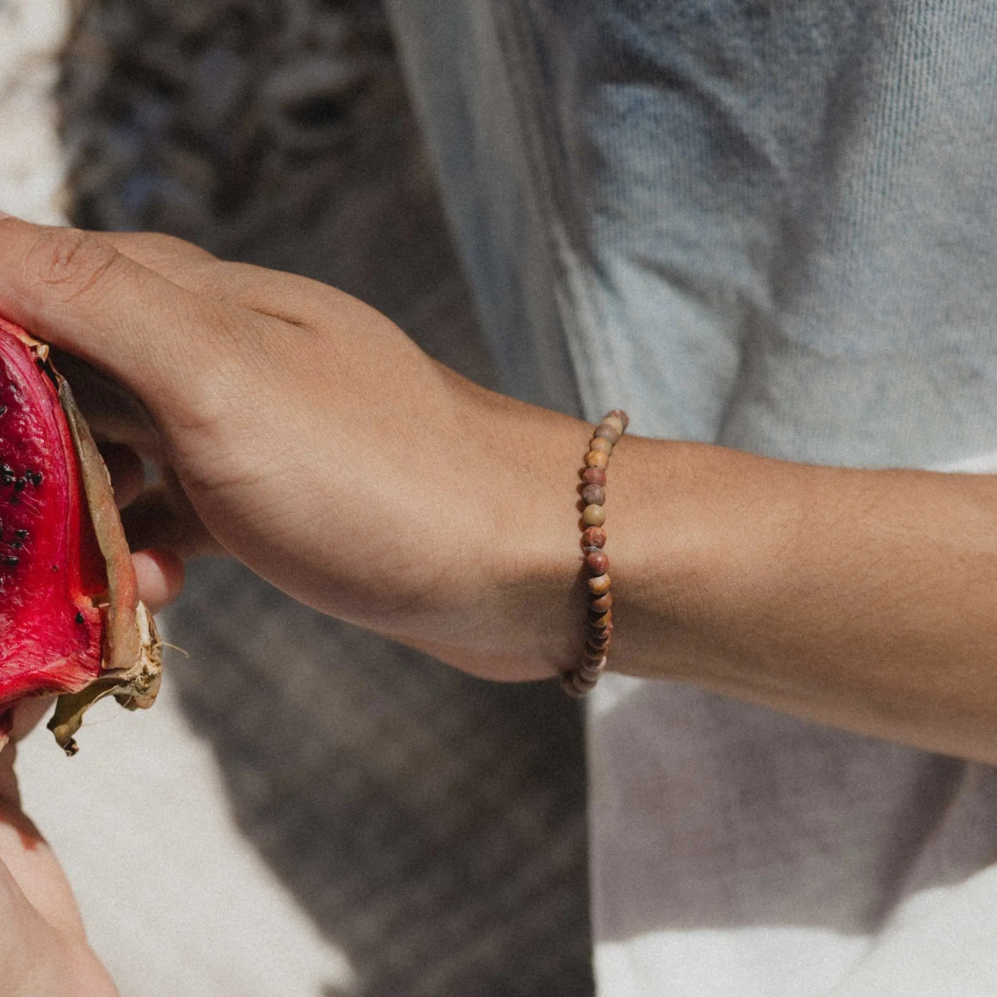 Pineapple Island Mãlie Red Turquoise Stretchy Bracelet - Red Turquoise Matte