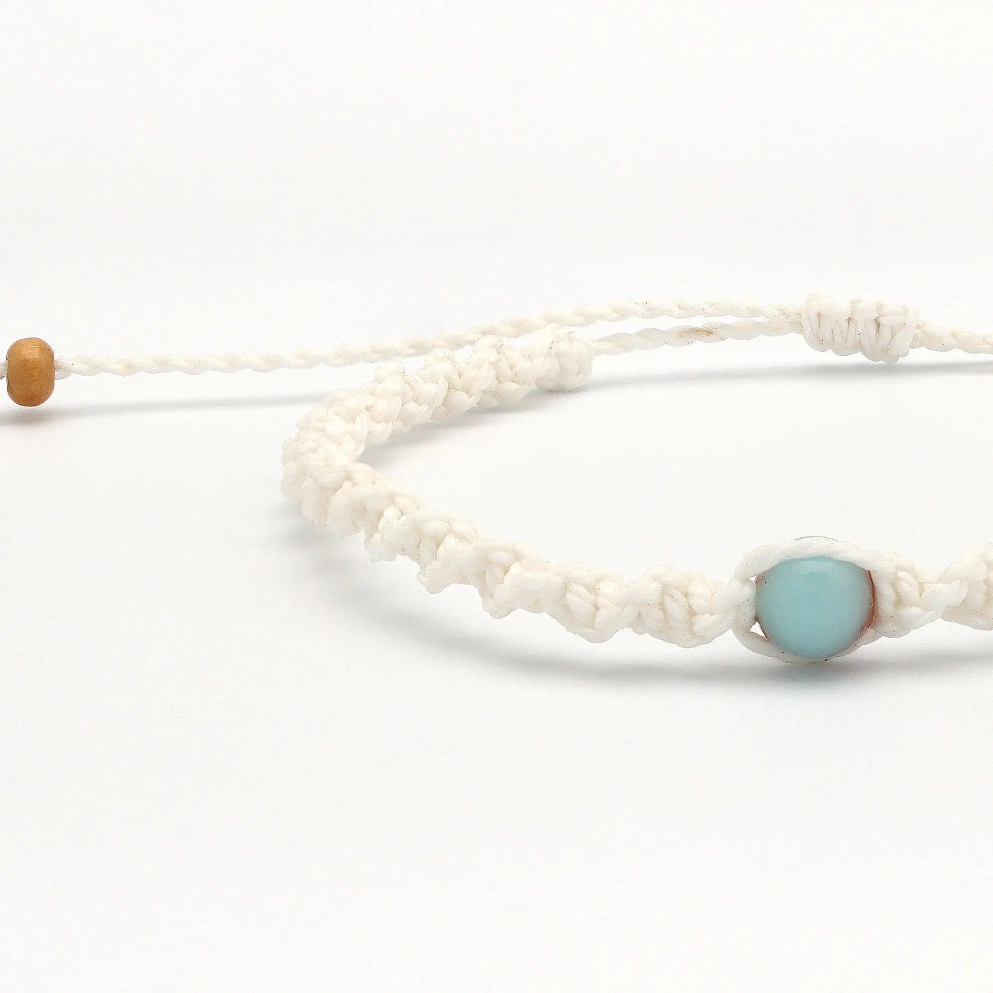Pineapple Island Memutar Cord and Gemstone Bracelet - Agalmatolite
