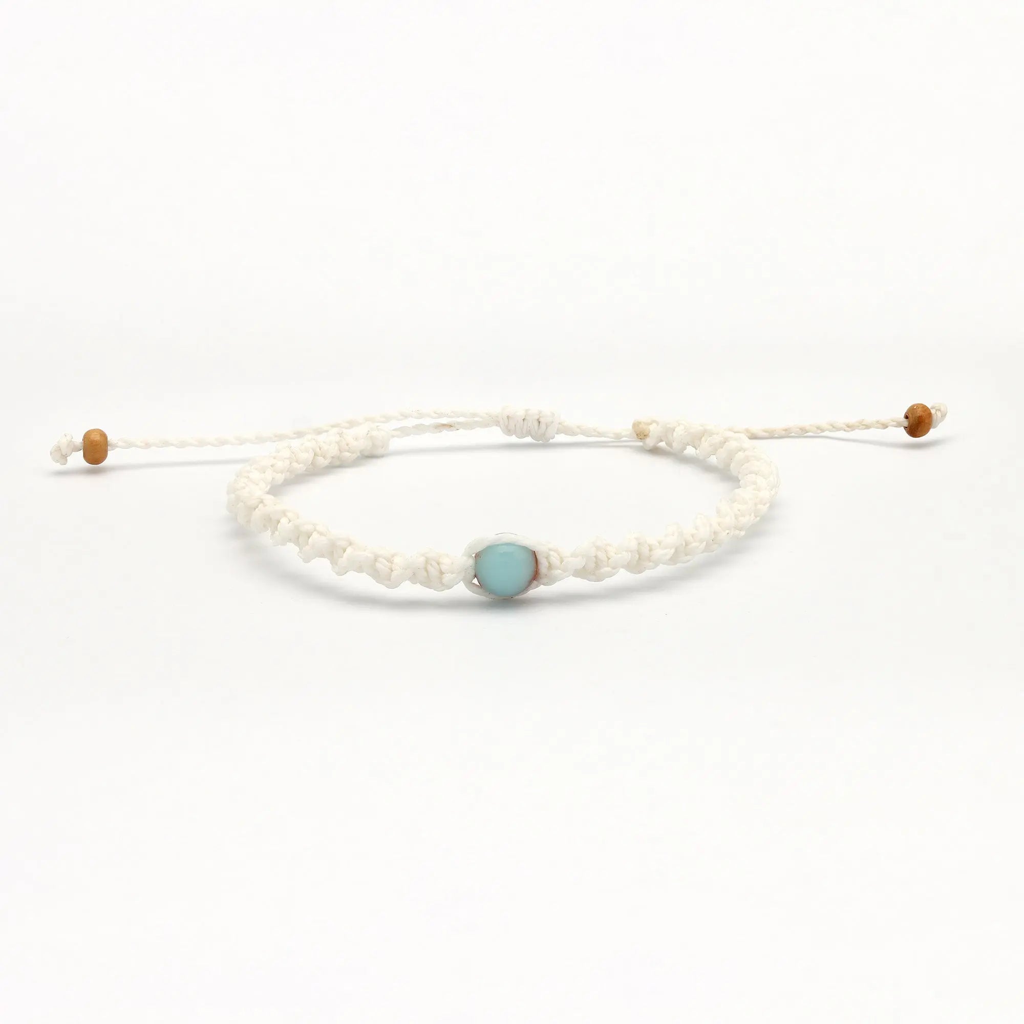 Pineapple Island Memutar Cord and Gemstone Bracelet - Agalmatolite