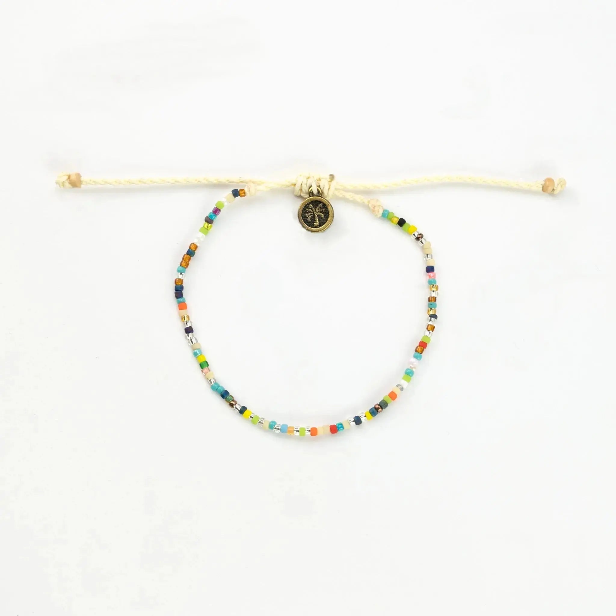 Pineapple Island Alila Dainty Colourful Beaded Anklet - Multicoloured