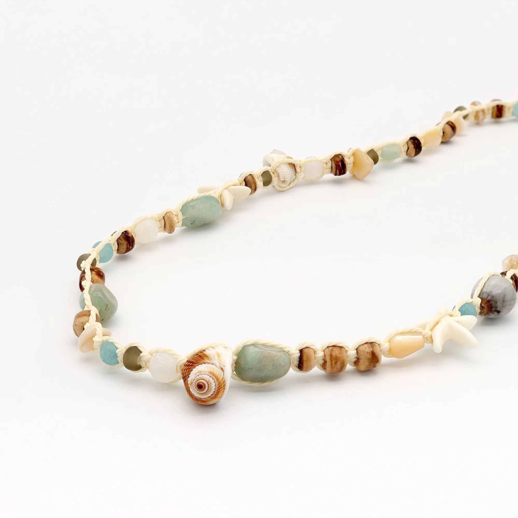 Pineapple Island Waiwai Kai Mixed Bead Necklace - Turquoise/Natural