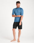 C-Skins Mens NuWave UV Basics Short Sleeve Vest - Steel Blue