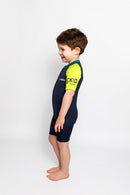 C-Skins C-Kid NuWave Baby FZ Shortie - Bluestone/Lime