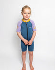 C-Skins C-Kid NuWave Baby FZ Shortie - Steel Blue/Lilac