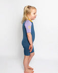 C-Skins C-Kid NuWave Baby FZ Shortie - Steel Blue/Lilac