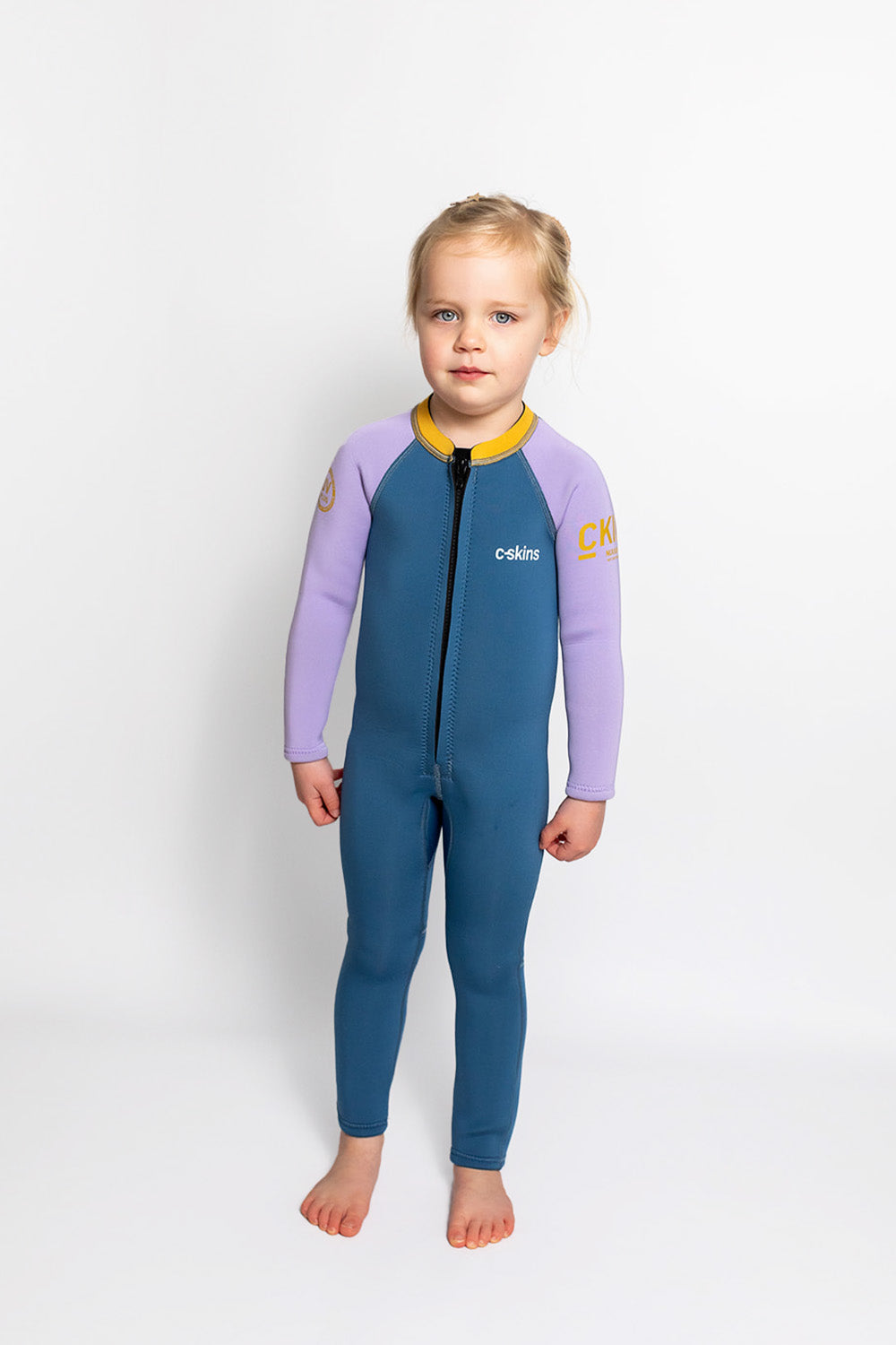C-Skins C-Kids NuWave Baby FZ Steamer - Steel Blue/Lilac