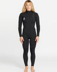 Volcom Womens Modulator 4/3mm Chest Zip Wetsuit - Black - ManGo Surfing