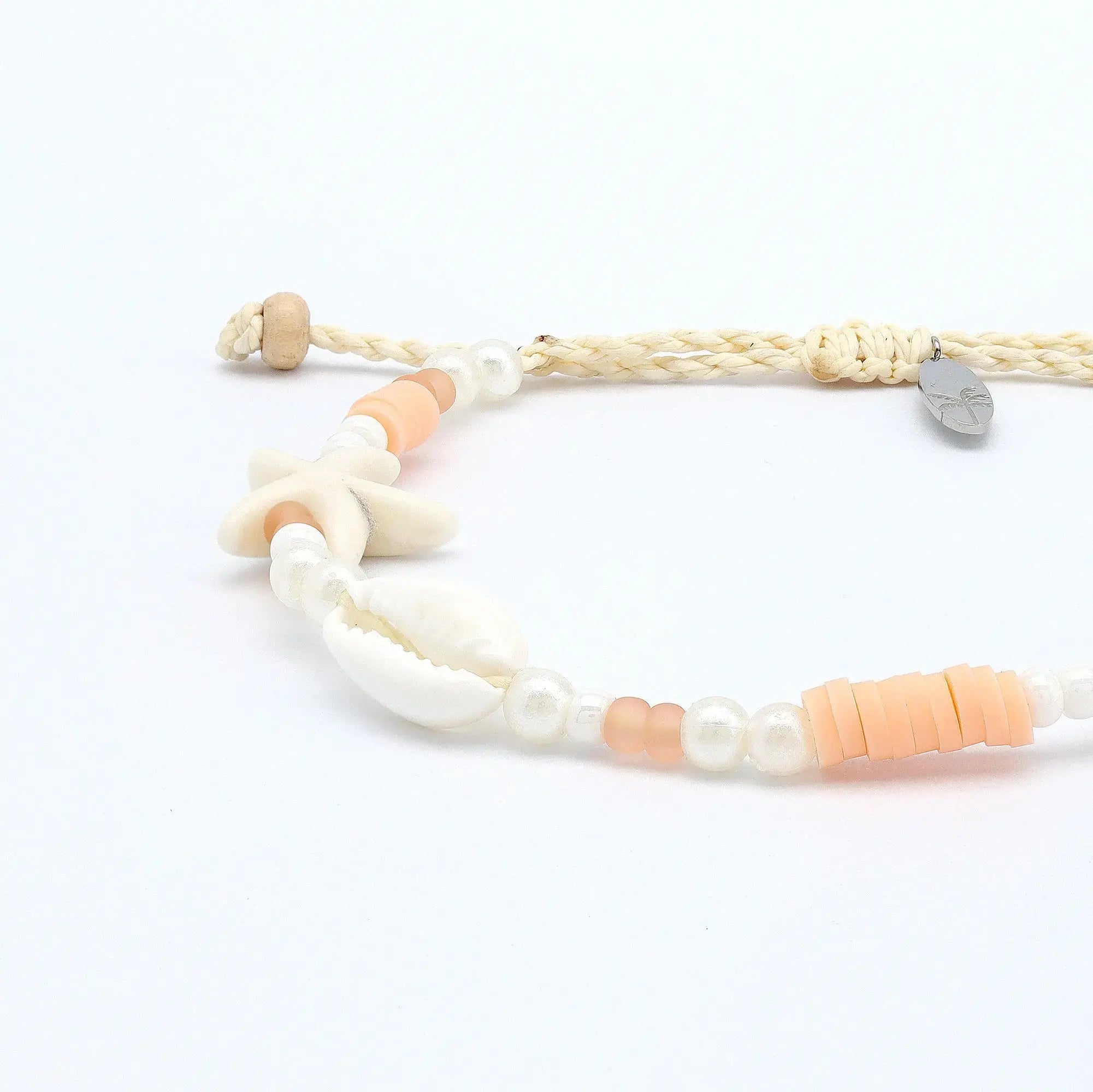 Pineapple Island Sagara Hati Beaded Charm Bracelet - Pink/White
