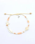 Pineapple Island Sagara Hati Beaded Charm Bracelet - Pink/White