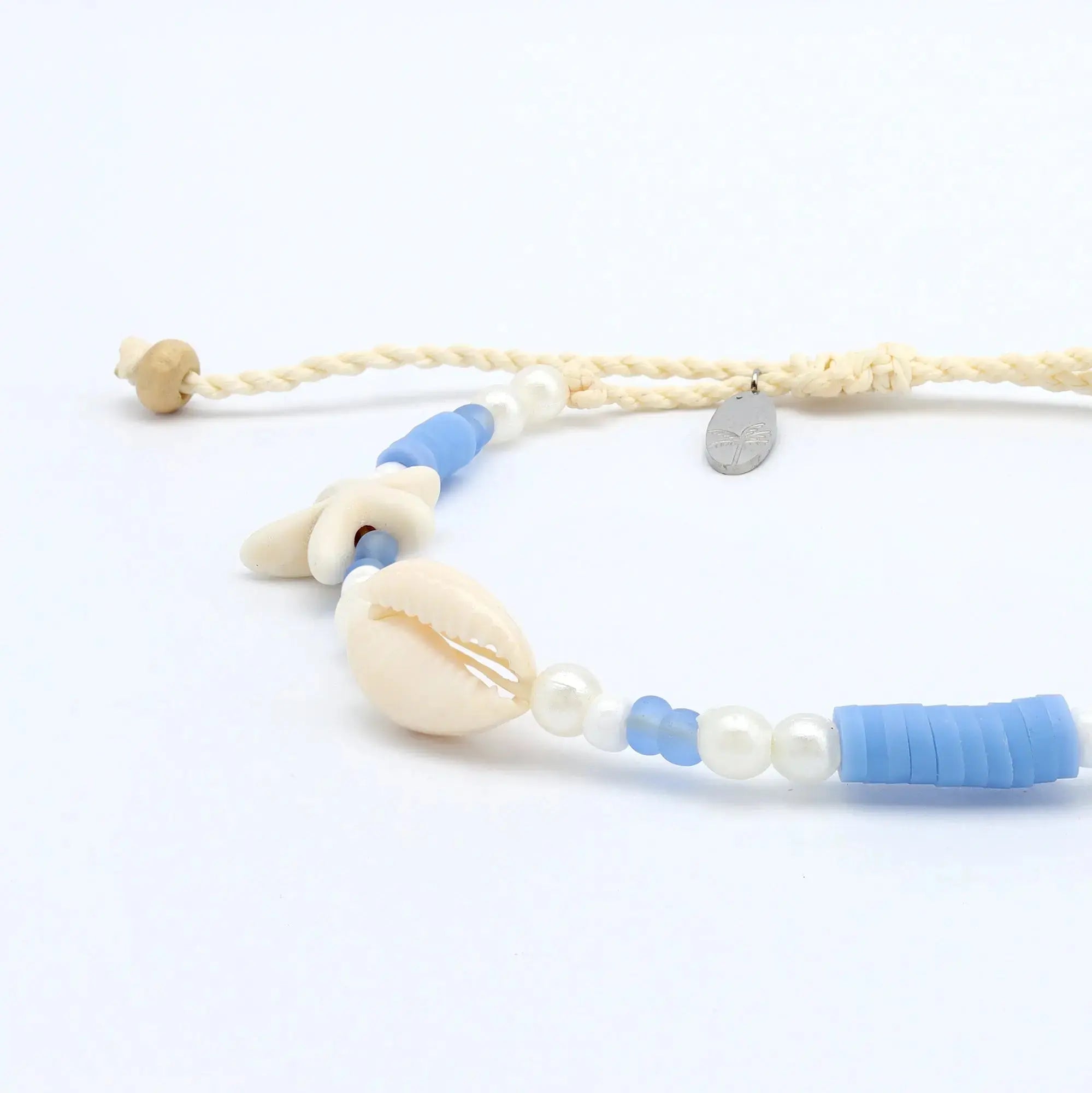 Pineapple Island Sagara Hati Beaded Charm Bracelet - Blue/White