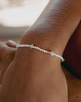 Pineapple Island Ka'ala Beaded Surfer Bracelet - Cream