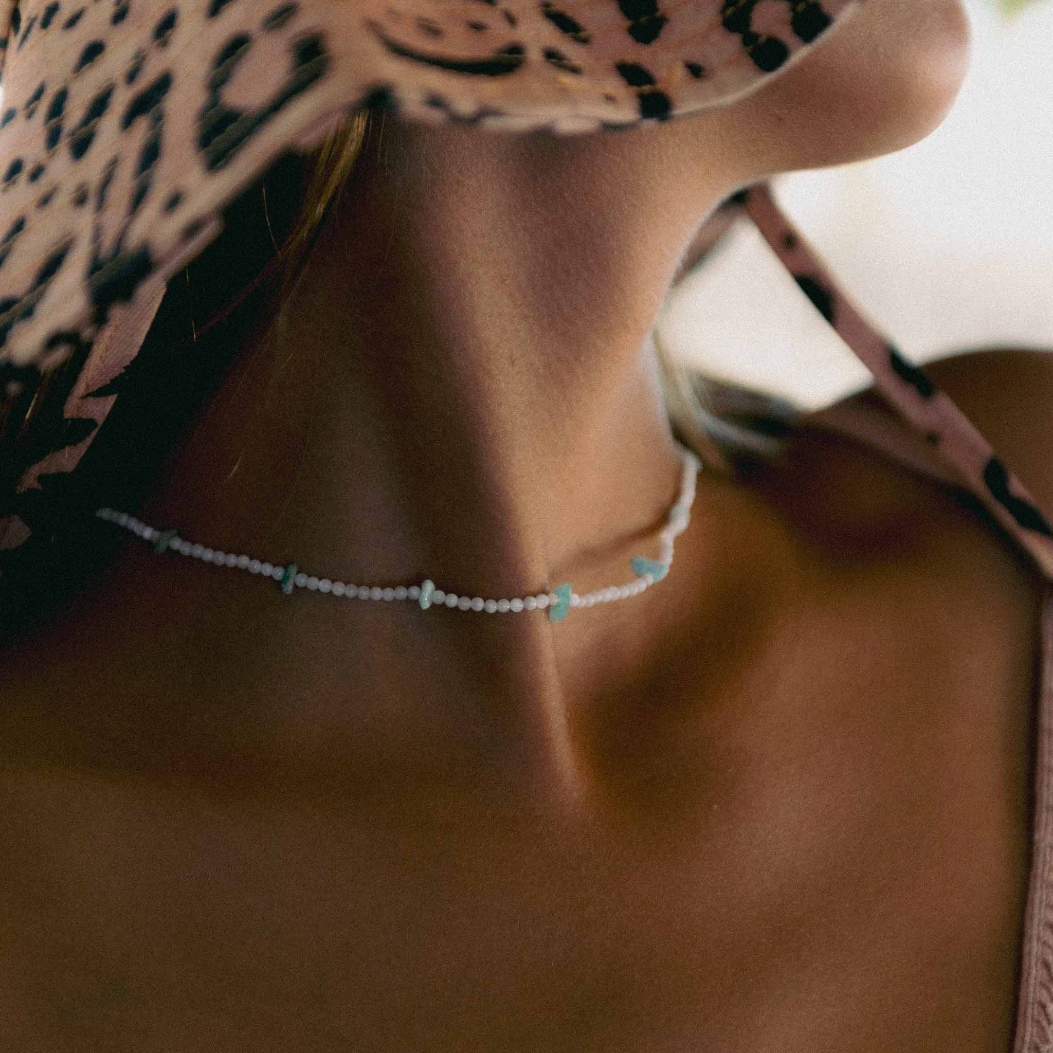 Pineapple Island Ka'ala Beaded Surfer Necklace - Cream