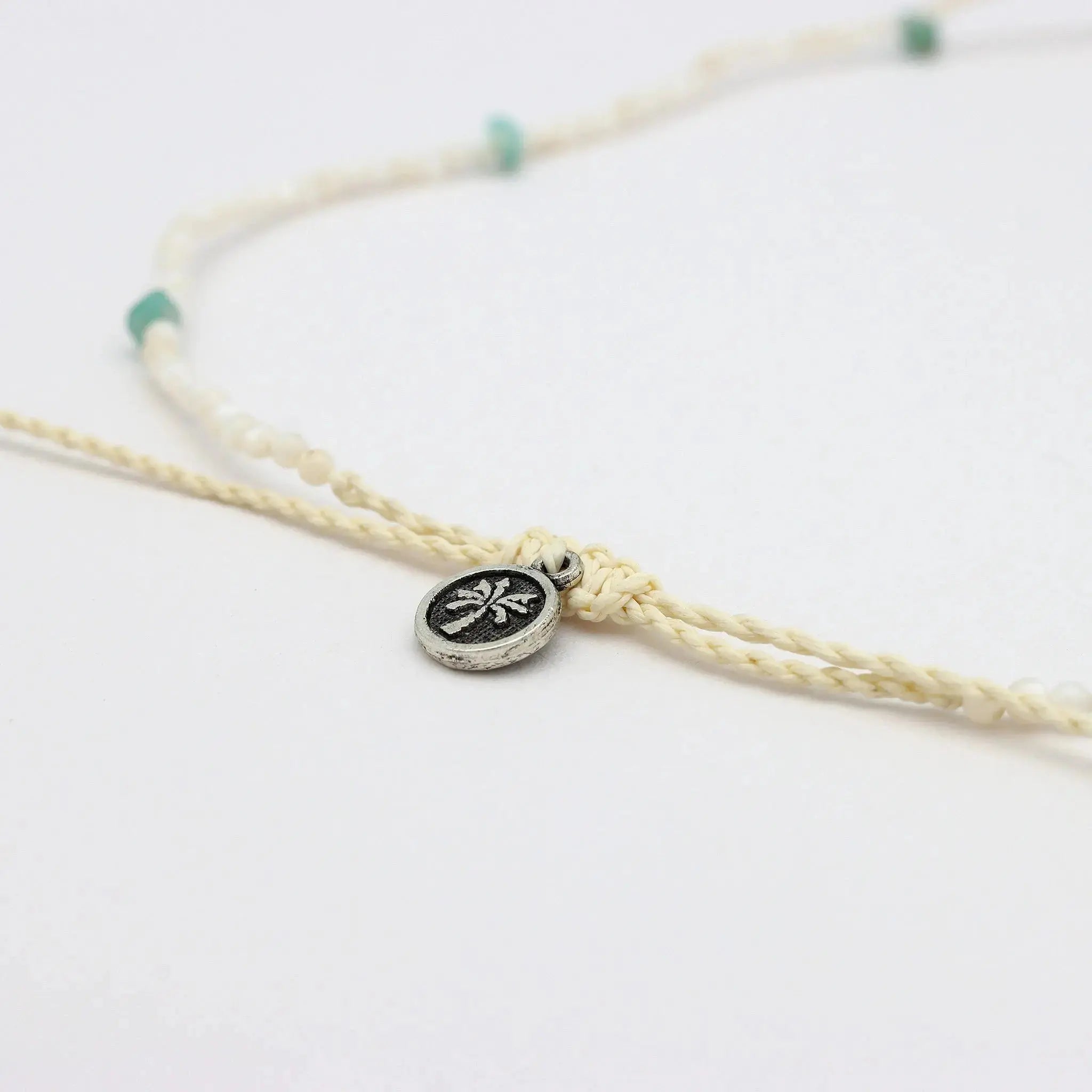 Pineapple Island Ka'ala Beaded Surfer Necklace - Cream
