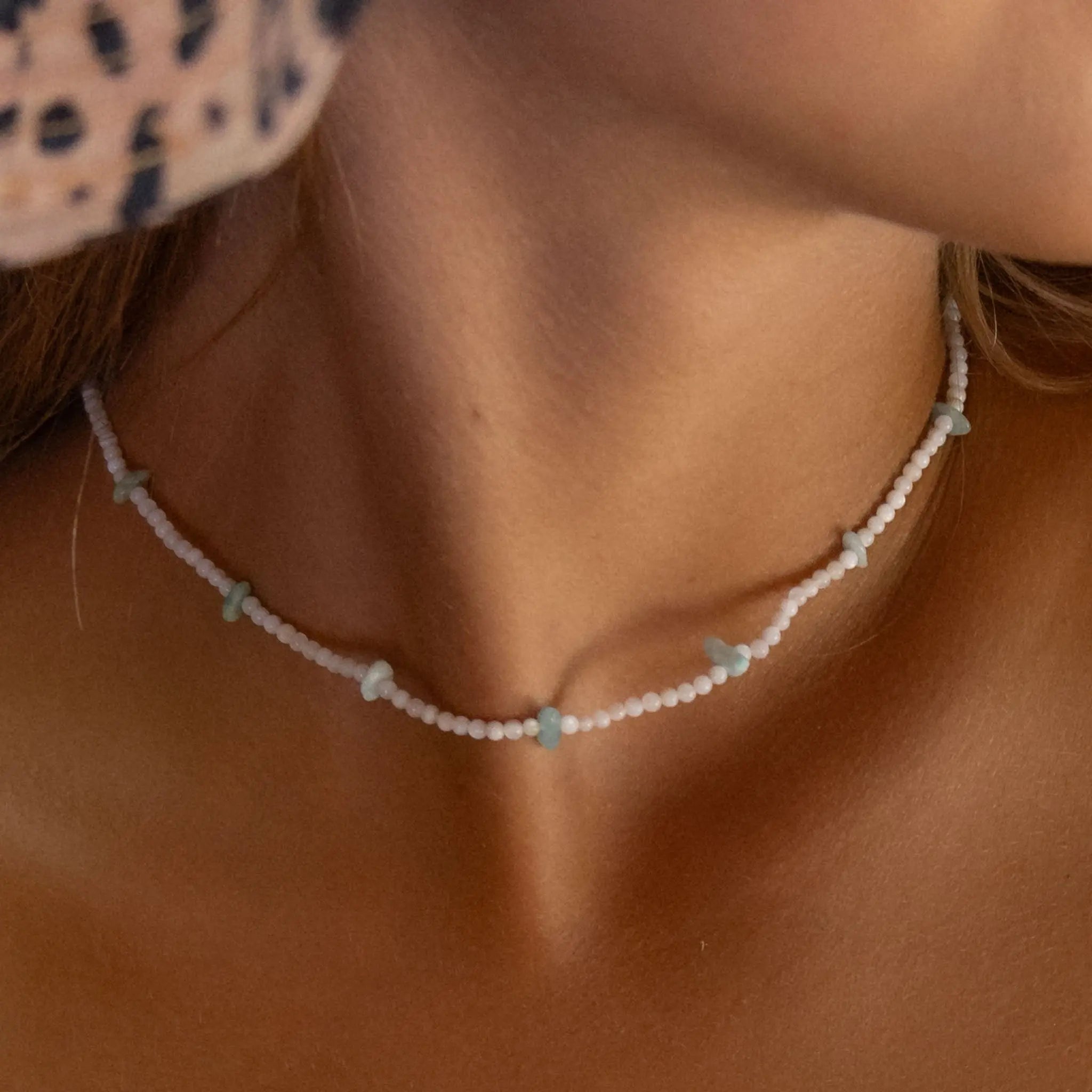 Pineapple Island Ka'ala Beaded Surfer Necklace - Cream