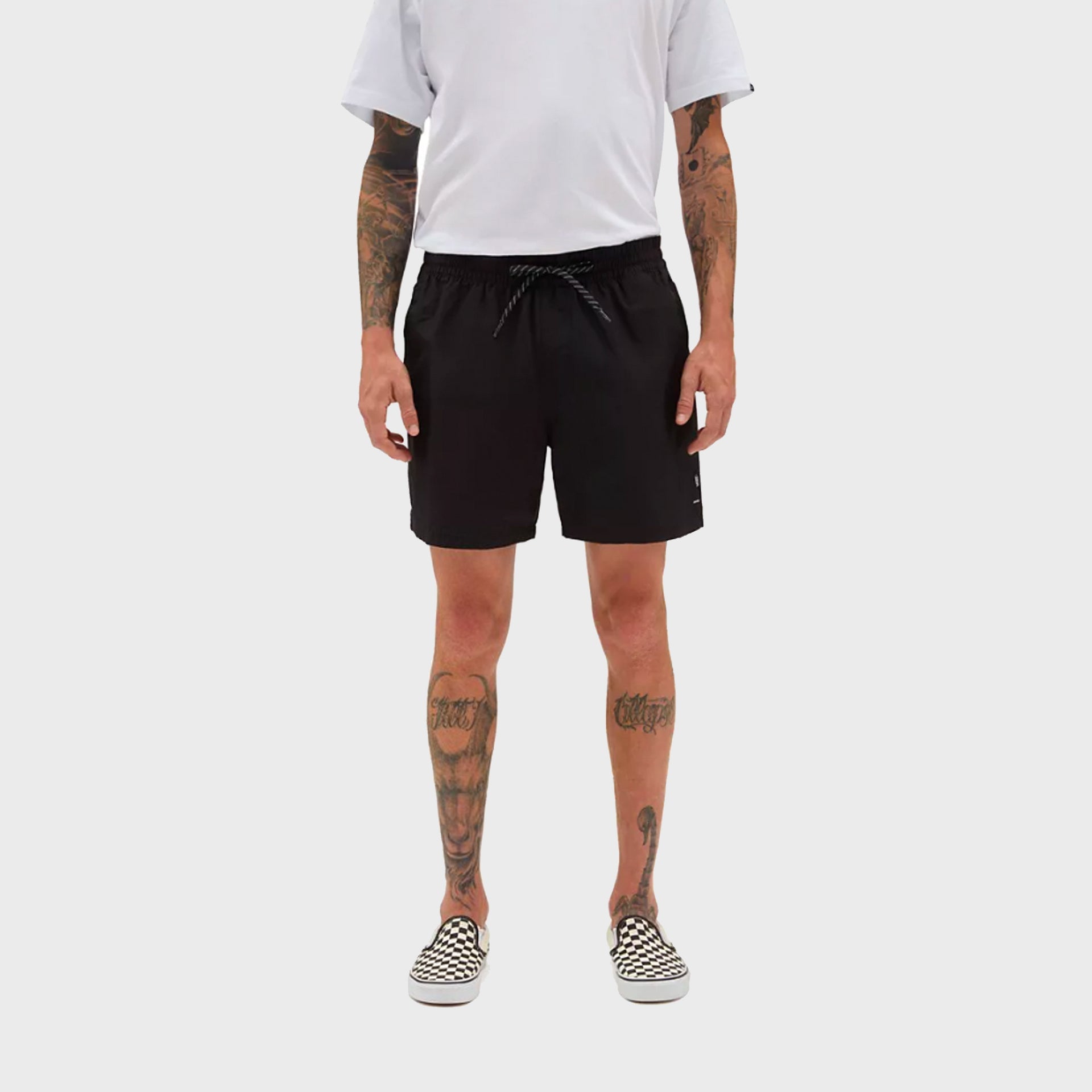 Primary Solid Elastic Boardshorts - Mens Shorts - Black - ManGo Surfing