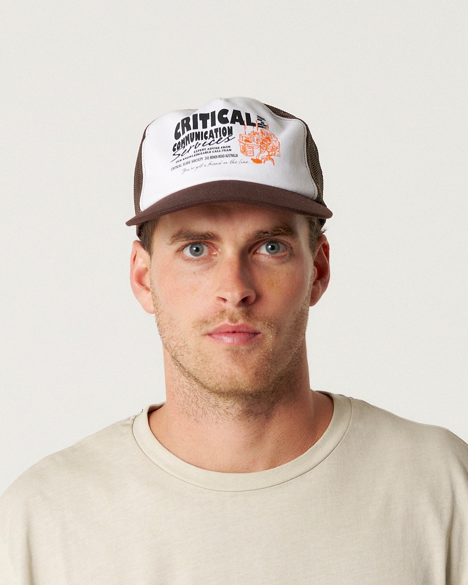 The Critical Slide Society Mens Communication Trucker Cap - One Size - Brown