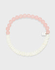 Pura Vida Puka Shell and Frosted Bead Stretch Bracelet - Pink - ManGo Surfing