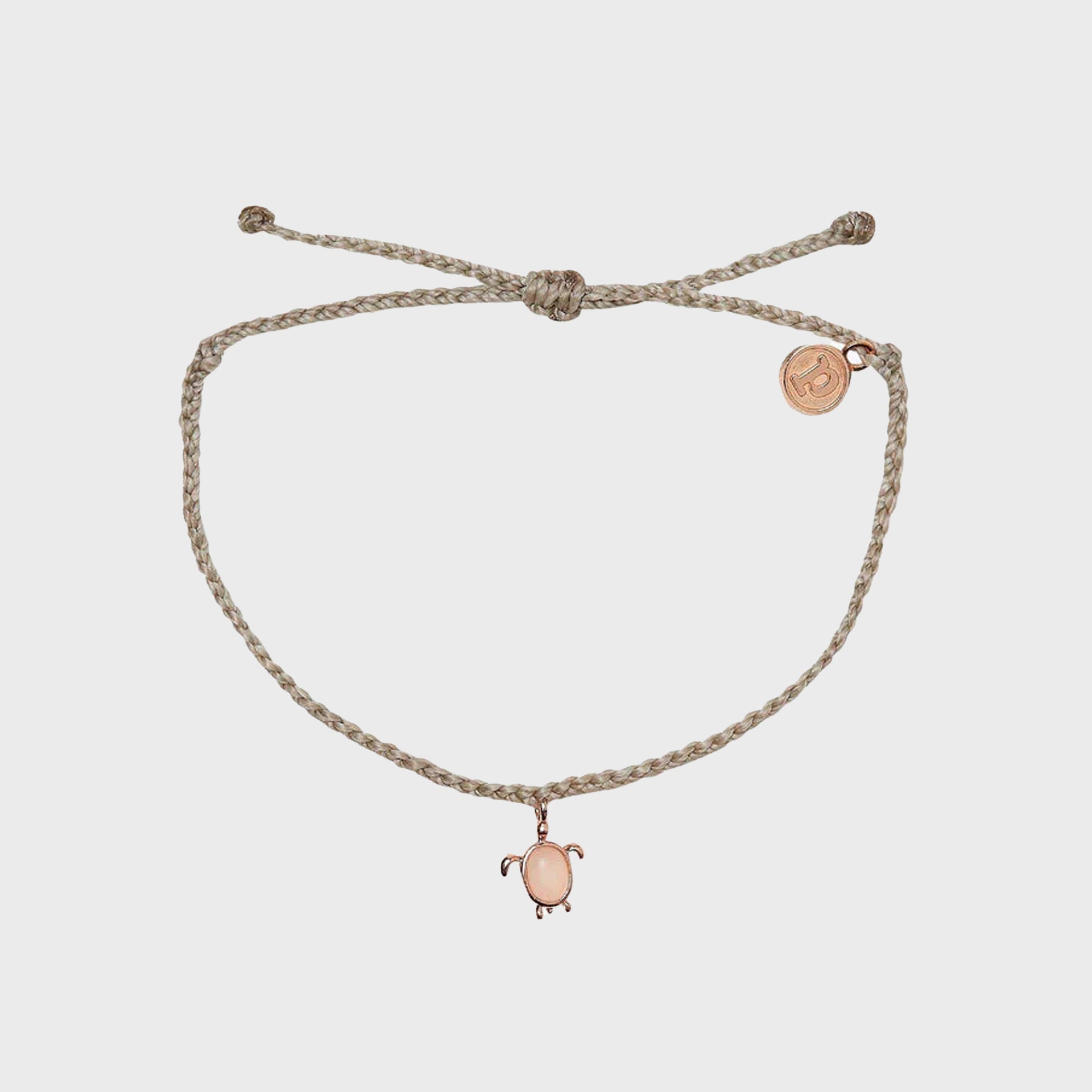 Pura Vida Save the Sea Turtle Rose Gold Charm Bracelet - Light Grey - ManGo Surfing