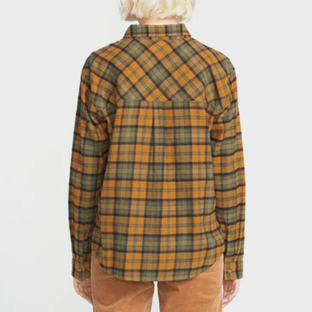 Plaid To Meet U Long Sleeve Shirt - Womens L/S Shirt - Bronze