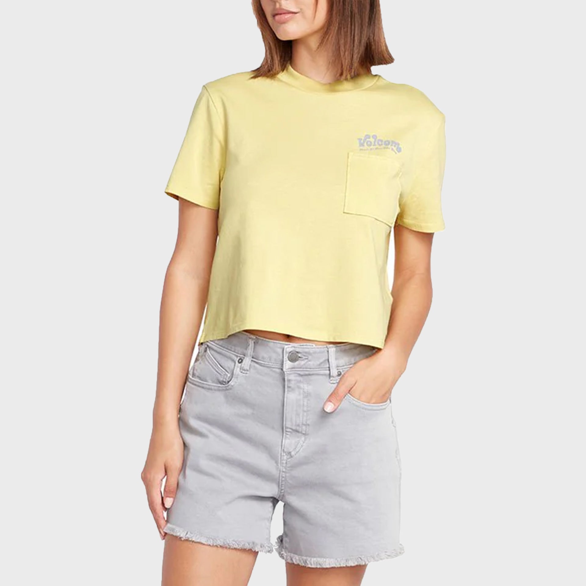 Pocket Dial T-Shirt - Womens Short Sleeve Tee - Citron - ManGo Surfing
