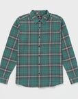 Volcom Mens Caden Plaid Long Sleeve Shirt - Sea Green