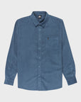 Quiksilver Mens Smoke Trail Cord Long Sleeve Shirt - China Blue