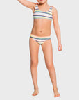 Roxy Lets Go Surfing Girls Bikini (Age 2-7)- Salmon Candy Stripes - ManGo Surfing