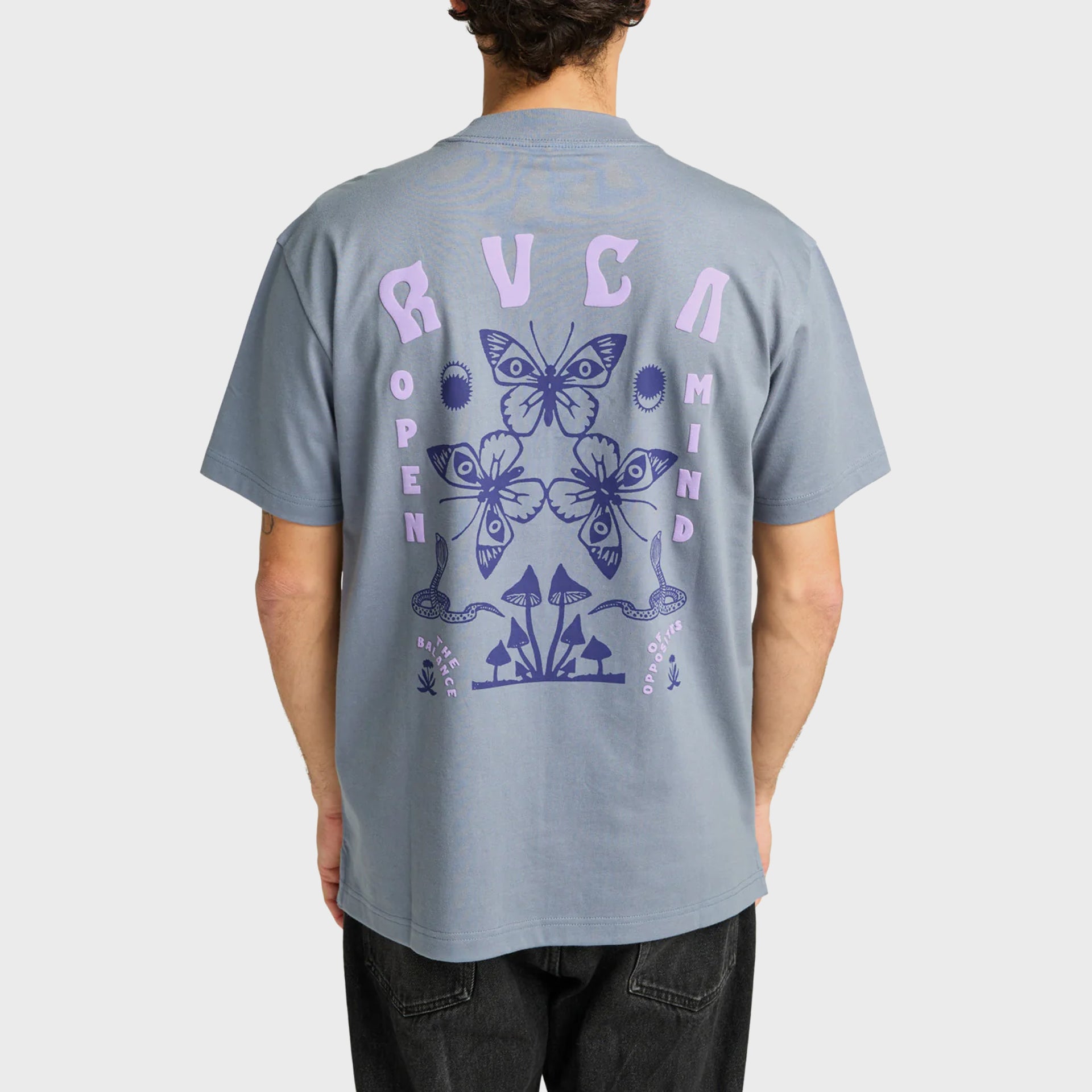 RVCA Mens Butterfly Poster T-Shirt - Flint Stone - ManGo Surfing