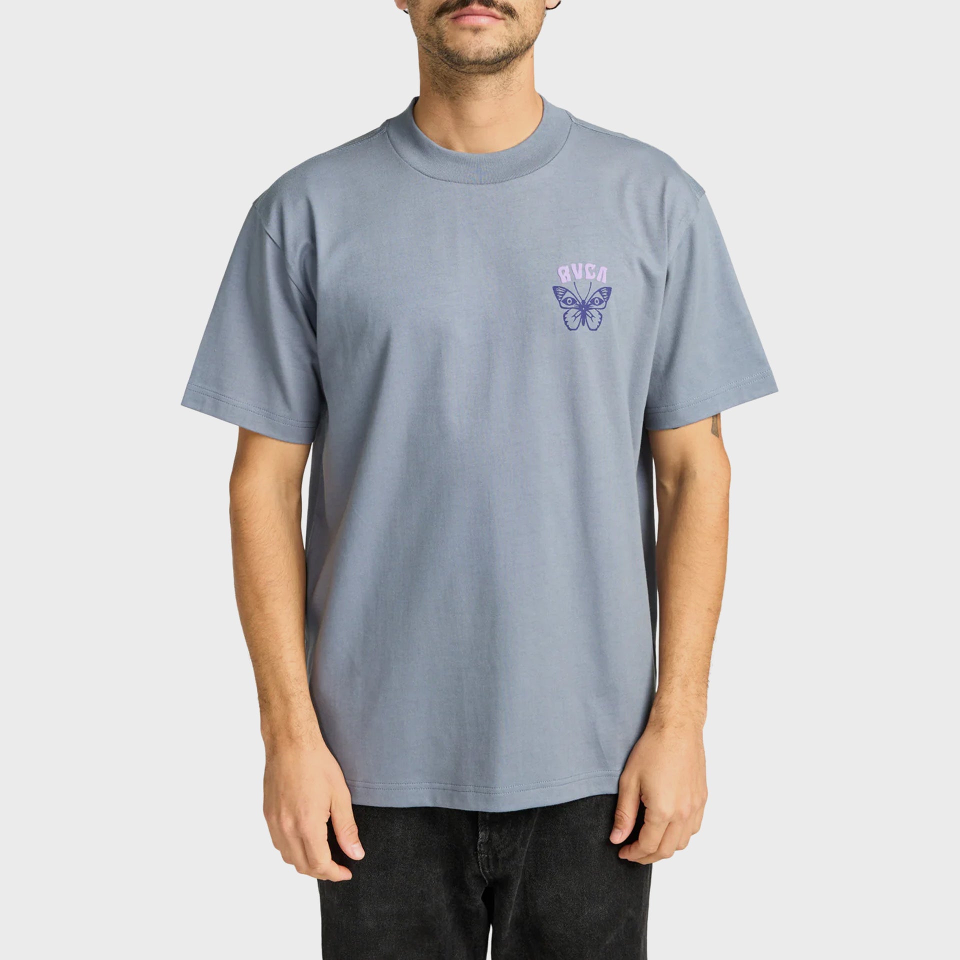 RVCA Mens Butterfly Poster T-Shirt - Flint Stone - ManGo Surfing