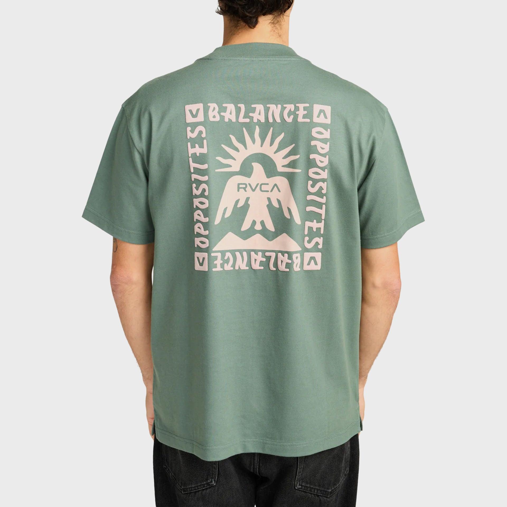 RVCA Mens Las Cruces T-Shirt - Balsam Green - ManGo Surfing