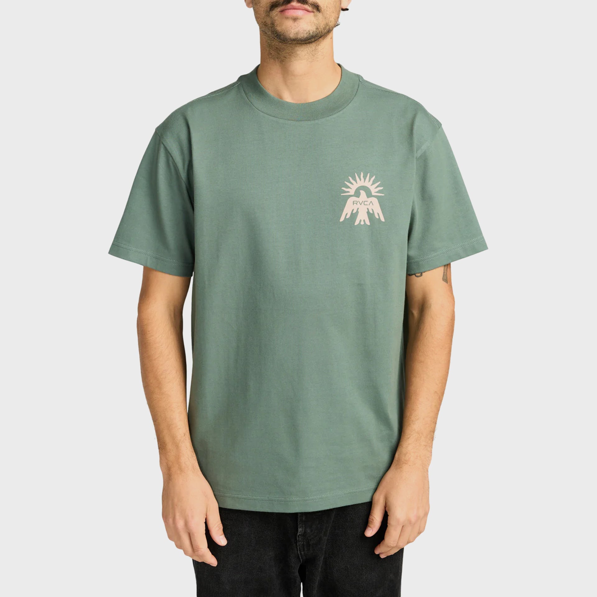 RVCA Mens Las Cruces T-Shirt - Balsam Green - ManGo Surfing