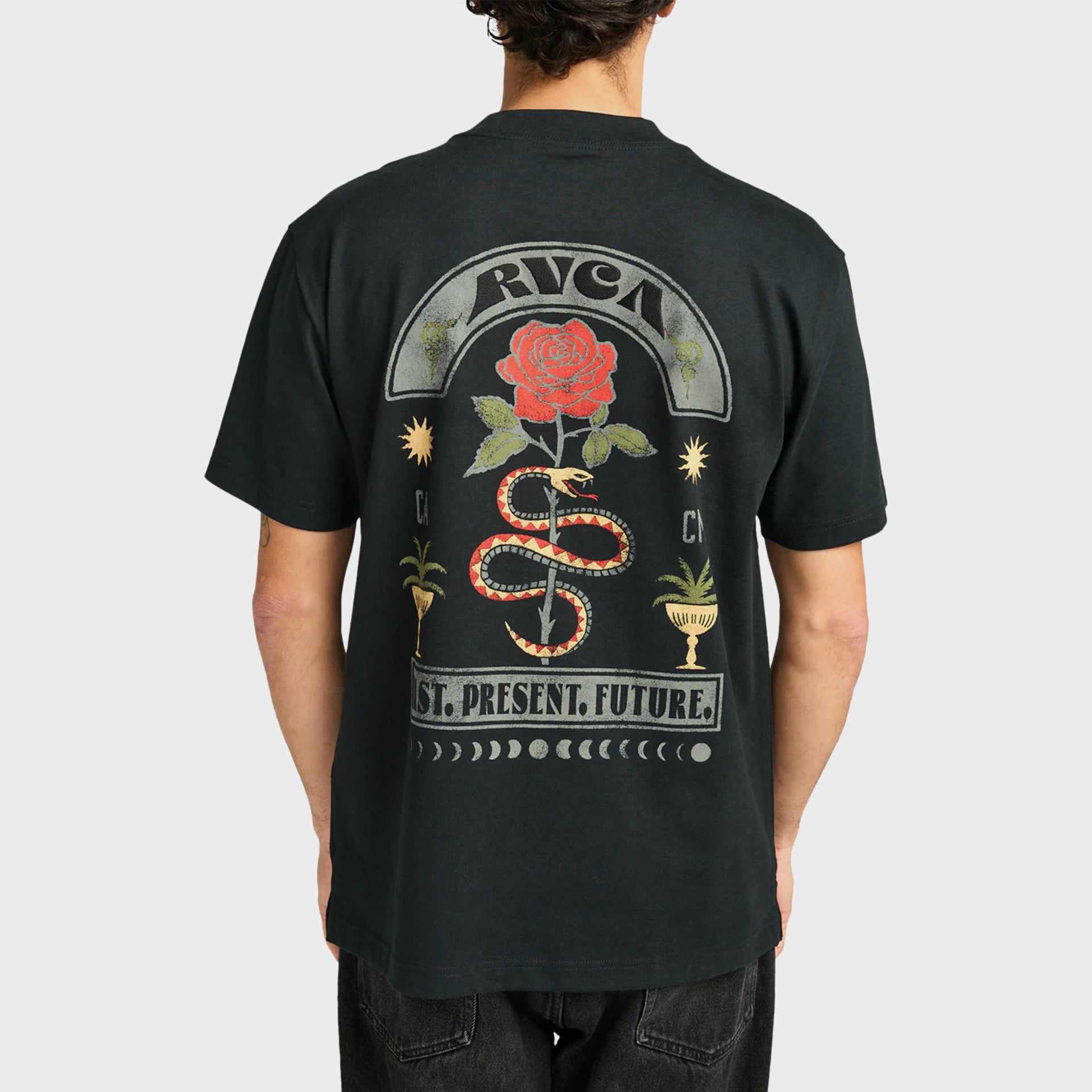 RVCA Mens Roses Poster T-Shirt - Black - ManGo Surfing