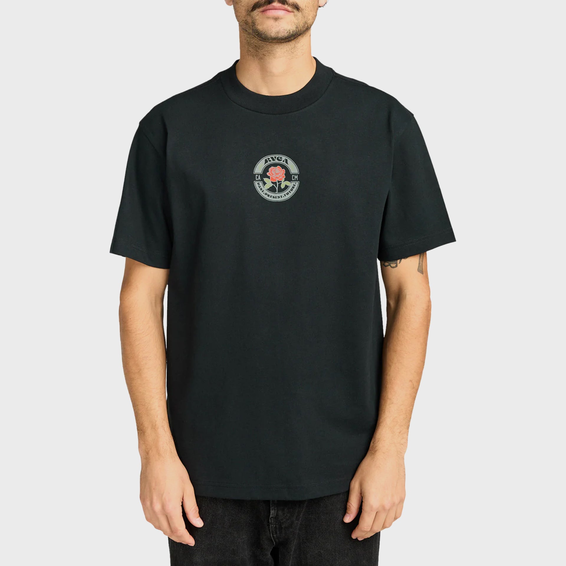 RVCA Mens Roses Poster T-Shirt - Black - ManGo Surfing