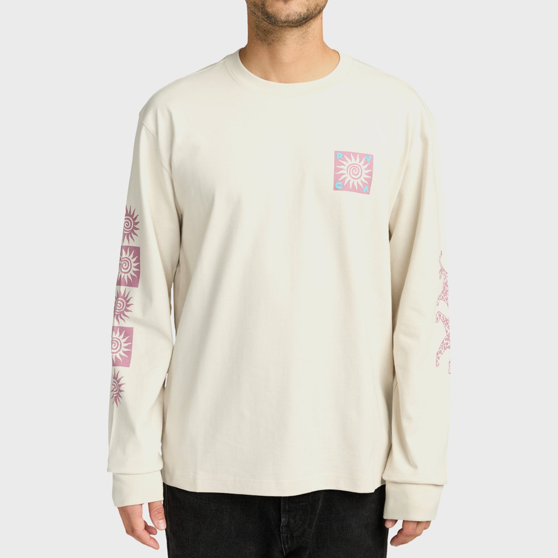 RVCA Mens Spin Long Sleeve T-Shirt - Ceramic - ManGo Surfing