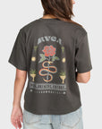 RVCA Womens Rose Poster T-Shirt - Pirate Black - ManGo Surfing