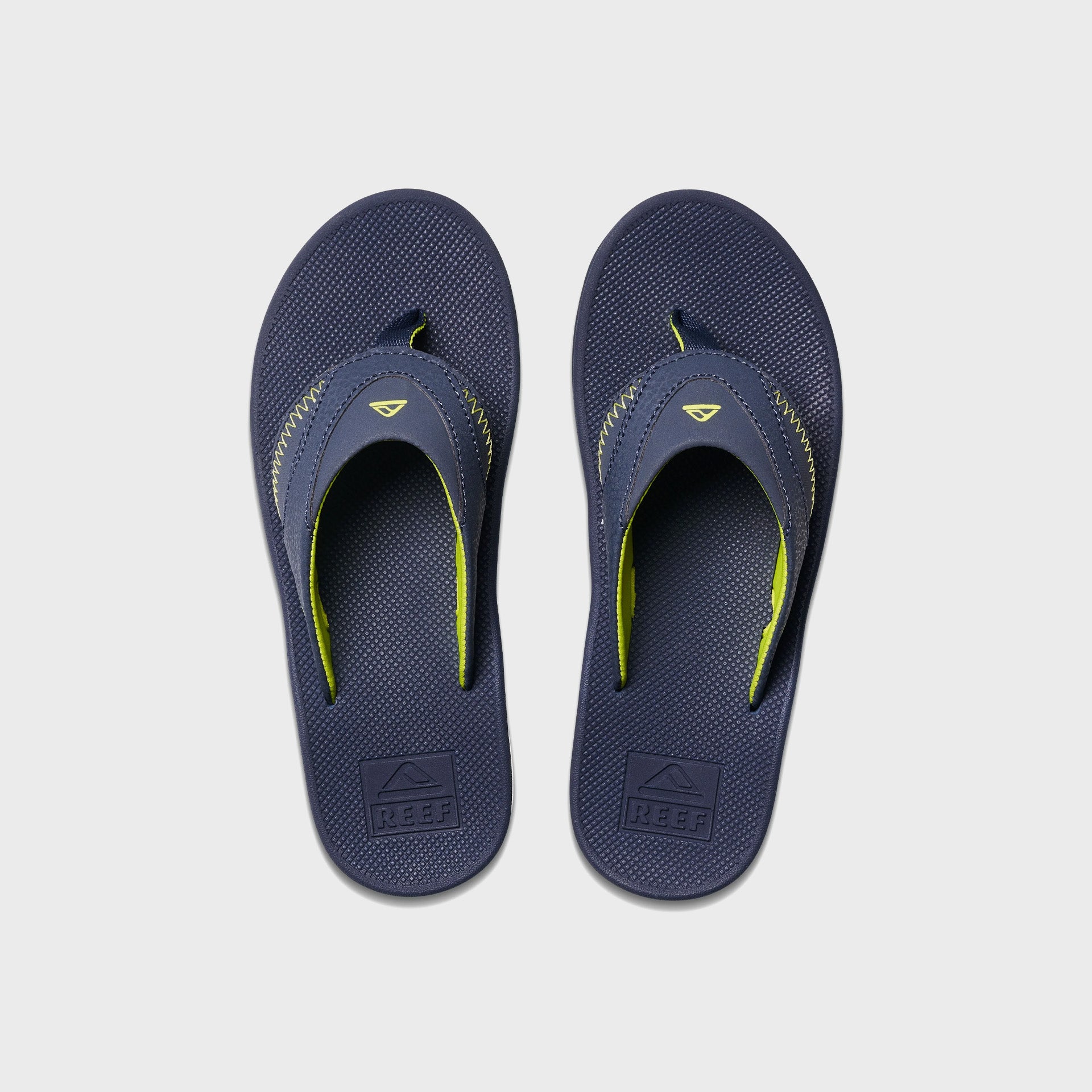 Slipper Reef Kids Fanning Navy Lime | Schoenfashion Slipper Reef Kids Fanning Navy Lime | Schoenfashion