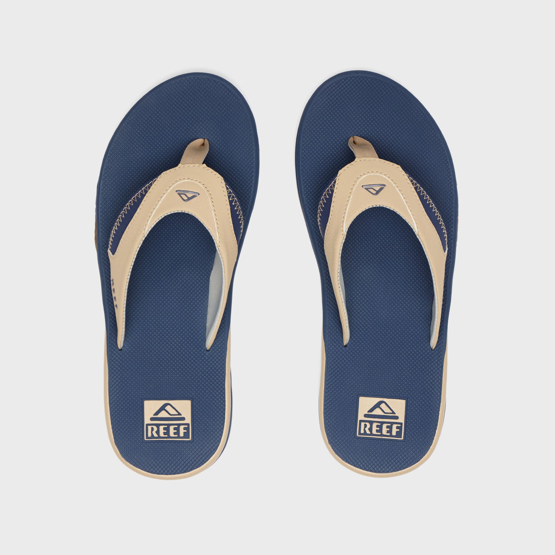 Reef Mens Fanning Flip Flops - Tan/Navy/Tan – ManGo Surfing