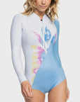 Roxy Pop Surf Cheeky 1/5 Long Sleeve Womens Shortie Wetsuit - Dusk Blue - ManGo Surfing
