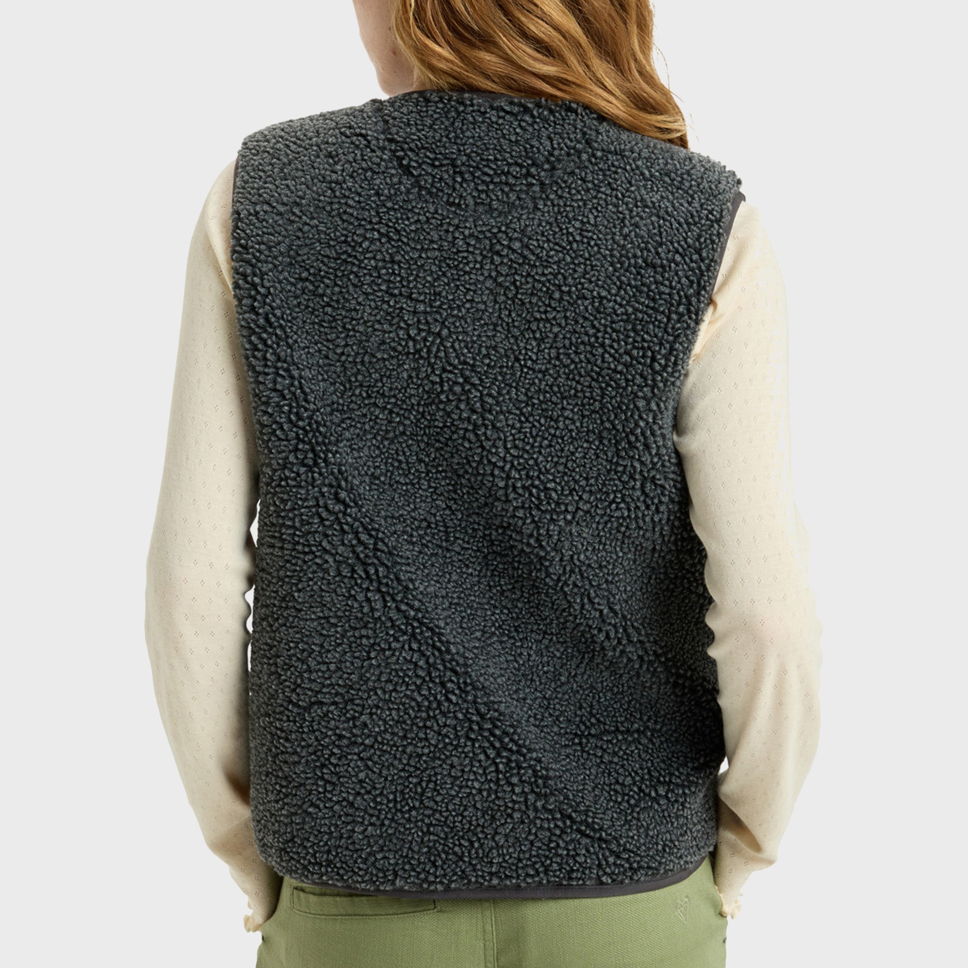 Roxy Womens Iconic Town Sherpa Polar Fleece Vest - Phantom