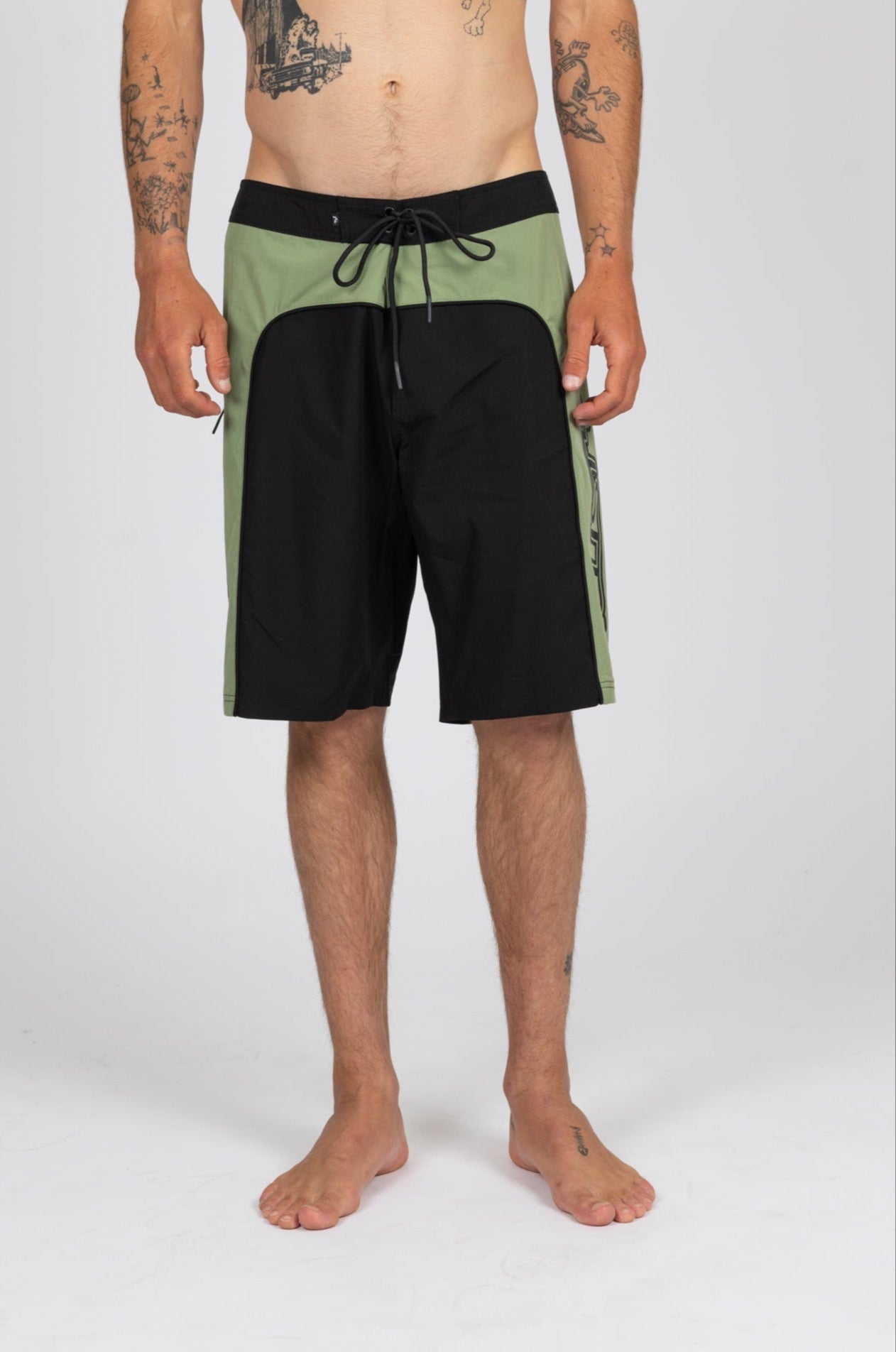 Rusty Mens Pied Piper Fixed Boardshorts - Black Fatigue