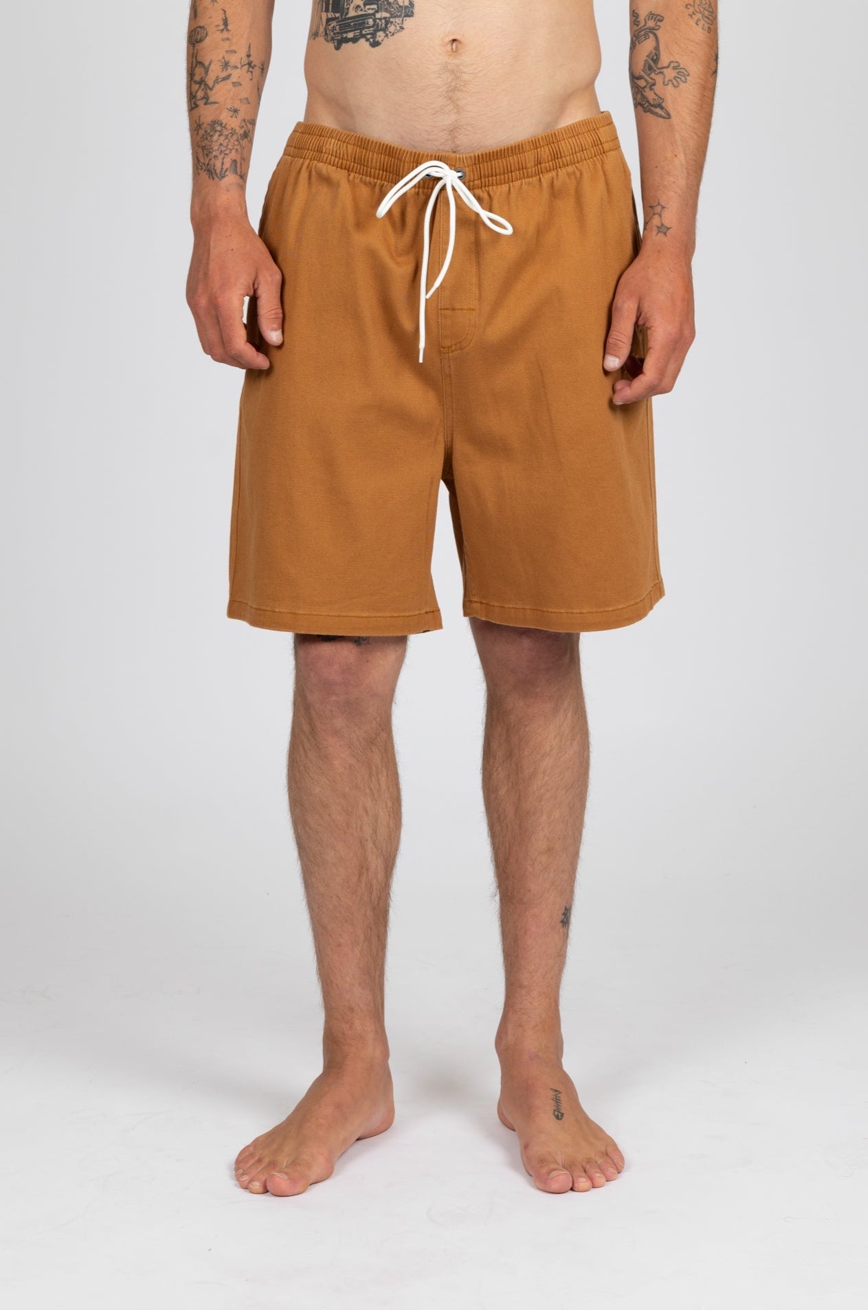 Rusty Mens Manilla Elastic Shorts - Camel