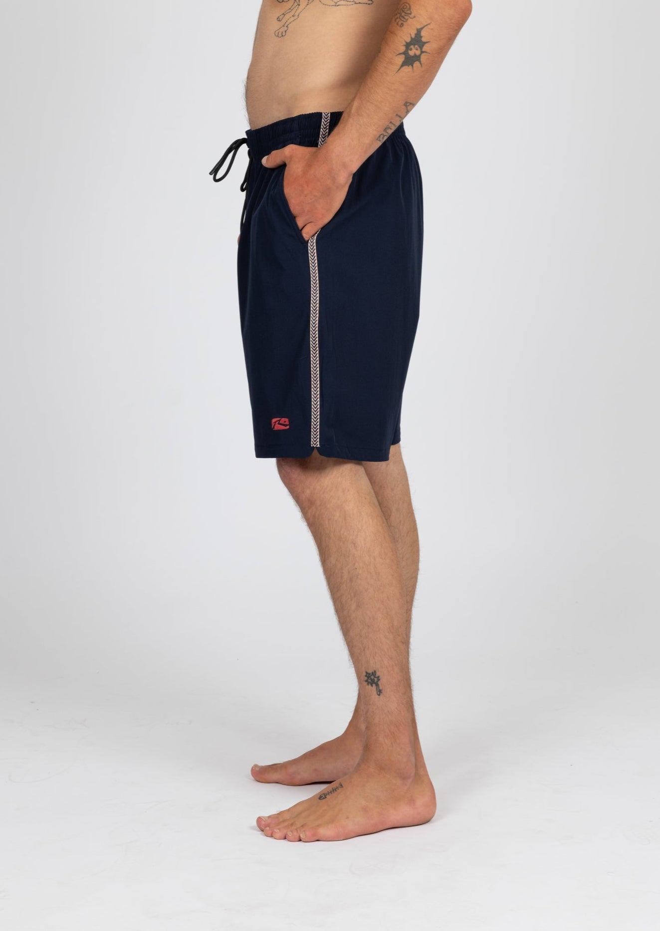 Rusty Mens Tripped Walkshorts - Navy