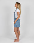 Rusty Womens Ace Denim Overall Shorts - Sea Blue